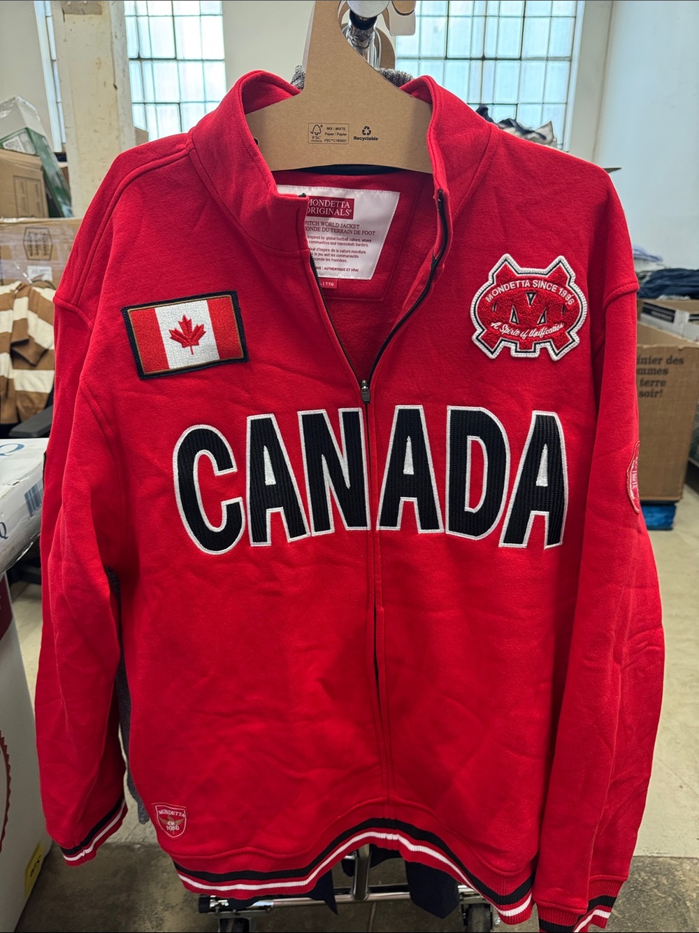 Mondetta Red Canada Full-Zip Fleece Jacket